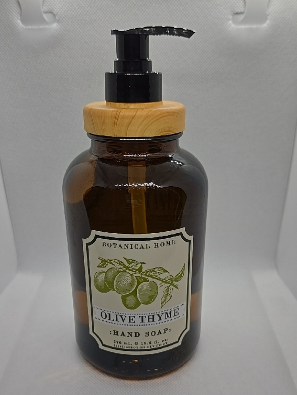 Olive Thyme Hand Soap - Glads Amber Bottle with Pump 19.5 fl oz